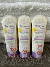 *NEW 3 PACK* Aveeno Baby Continuous Protection Sunscreen SPF 50 - EXP 10/2027