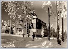 Winter Scene Spaessberghaus Finnerbergen Thuringia Black & White RPPC