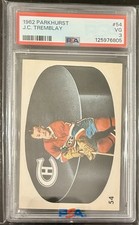 1962-63 Parkhurst JC Tremblay Jean-Claude Tremblay #54 Rookie RC PSA3