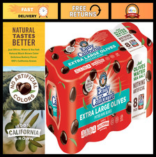 Extra Large Ripe Pitted Olives, 8 Pack, 6 oz Cans, Perfect for Salads Snacks