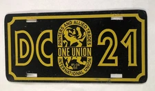 DC 21 International Union Painters and Allied Trade Booster Plate IUPAT