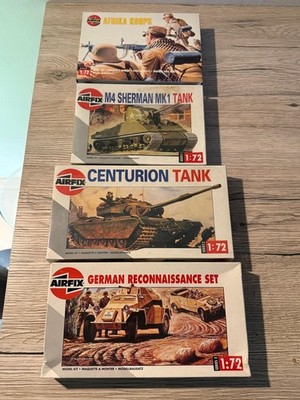 Airfix 1/72 Model Kit Lot Afrika Korps, Sherman Mk.1, Centurion & Reconnaissance