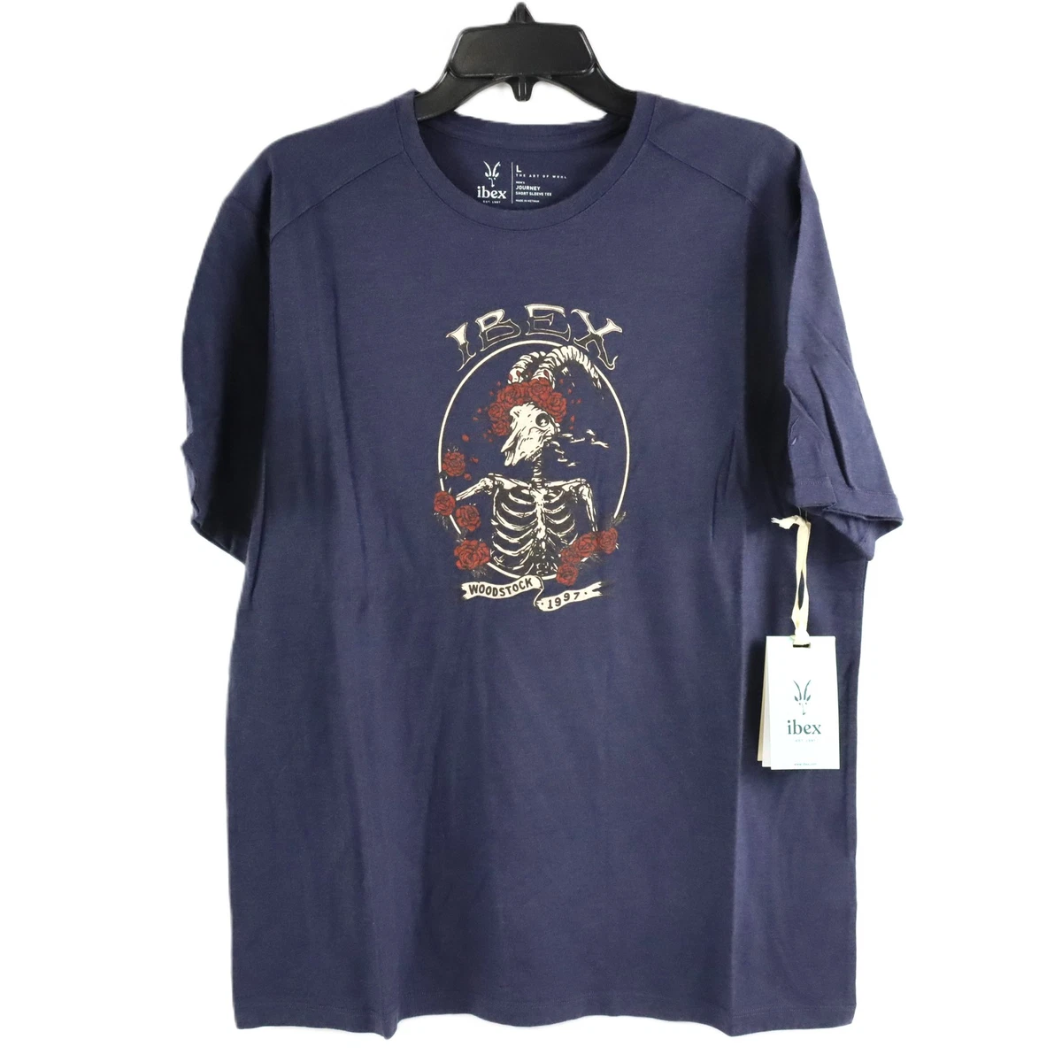 T-shirt Ibex Homme 100% Laine Mérinos - Marron Manches Courtes XXL