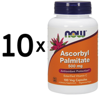 10 X NOW Foods Ascorbyl Palmitate, 500Mg - 100 Vcaps (319,98 Eur/Kg)