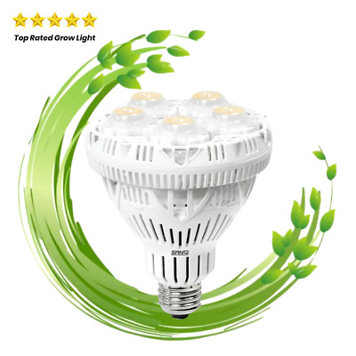 SANSI Vollspektrum LED Pflanzenlampe 24W=300W Pflanzenlicht für Zimmer Veg E27