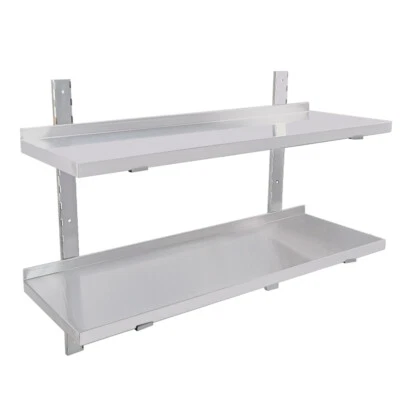 Stainless Steel Wall Shelf 2xCommercial Kitchen Shelves 60/80/100/120 Wall Mount