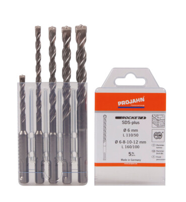 Projahn Hammerbohrer-Set 5tlg SDS-plus Ø 6-12mm Profi Beton Mauer Stein Rocket 3