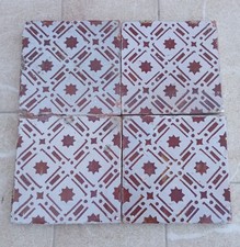 4 Antiche Mattonelle Riggiole in Maiolica