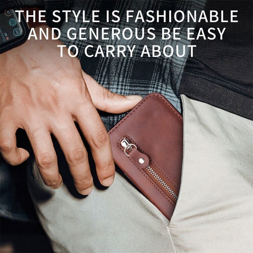 Leather Zipper Wallet Phone Case for Honor 200 X8B X60i 90 GT X6B Magic 6 Pro - Picture 8 of 17