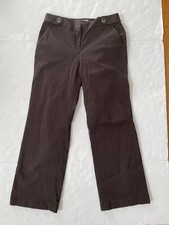 Talbots Petites Stretch Brown Khaki Pants Big Buttons - Women's Size 8P EUC
