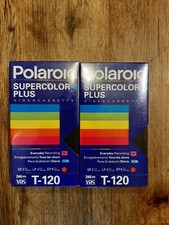 Lot of 2 Polaroid Supercolor Plus VHS T-120 Blank Video Tapes 6 Hour New Sealed