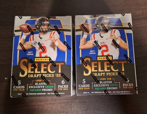 2022 Panini Select Draft Picks Football Blaster Box Lot of 2 Factory Sealed