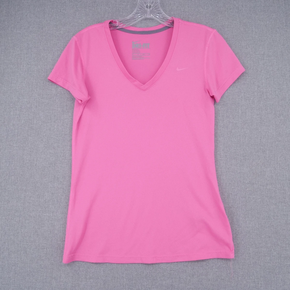 Nike T-Shirt Womens XS Extra Small Pink Logo Dri-Fit Training Gym Logo