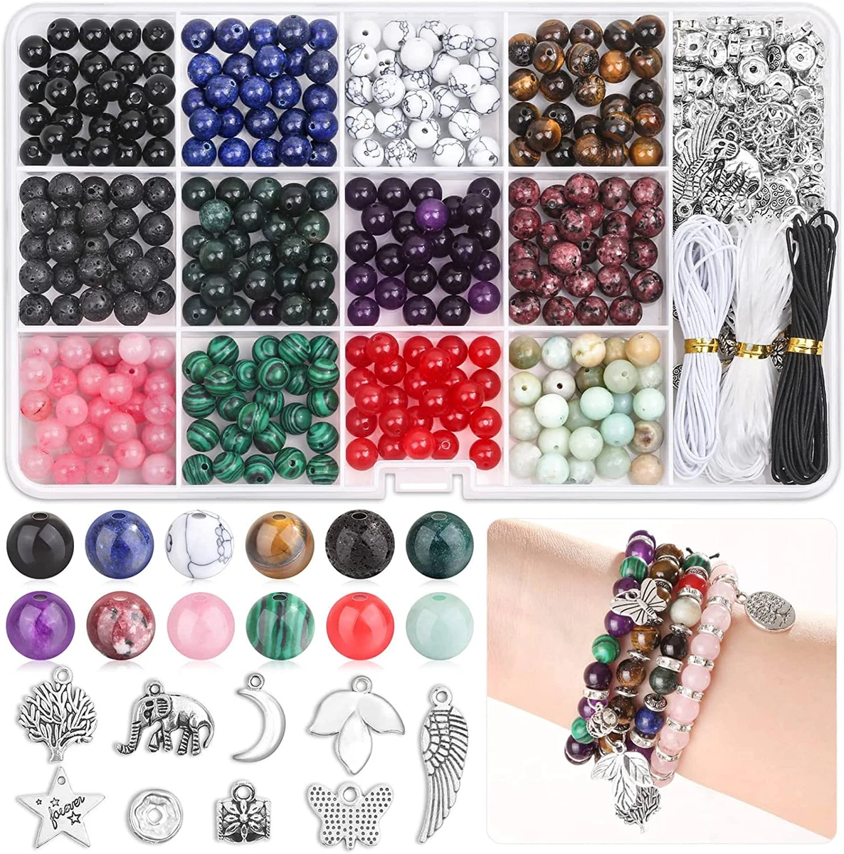 473Pcs Stone Jewelry Making Kit Crystal Stone Bracelet Making Kit for  Adults, Cr