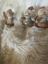 Vintage Christmas 3 Novelty Santa Claus Ornaments Made in Japan