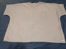 Scrub Shirt 4XL Short Sleeve Landau V-Neck Reversible Unisex Gray Medical Top
