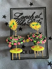 Lunch At The Ritz LETS DO LUNCH post Earrings; NEW, NEVER WORN, HAND SIGNED!