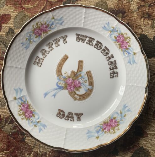 Porcelain Plate' HAPPY WEDDING ' Thun Czech Republic EX COND - Picture 1 of 6