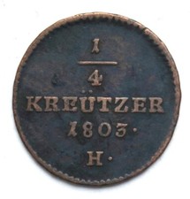 [R2128] Rare ! 1/4 Kreuzer 1803 H, Allemagne, Franz Ii. ( I (1792-1835)