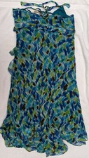 NINE WEST DRESS/NEW WITH TAG/RETAIL$139/SIZE 12/💯 silk , ROYAL BLUE GREEN