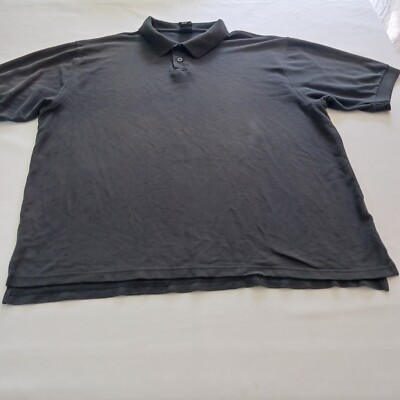 Vintage Nike Team Dri Fit 2-Button Men's Black Polo Shirt Short