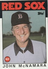FREE SHIPPING-MINT-1986 (RED SOX) Topps #771 John McNamara MANAGER +BONUS CARDS