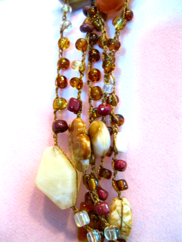 18" Brown Multi-Strand Knitted Necklace - Picture 5 of 7
