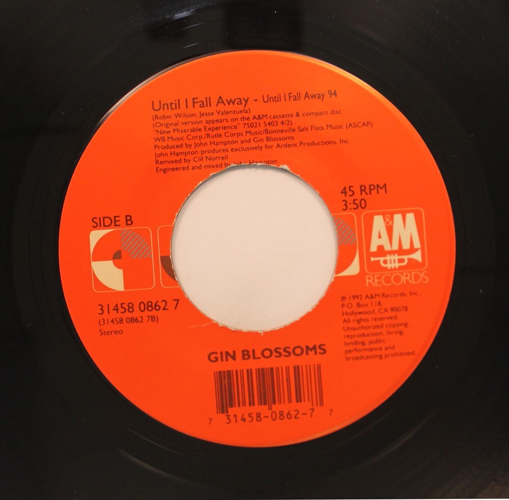 Rock 45 Gin Blossoms Until I Fall Away / Allison Road On A&M Records