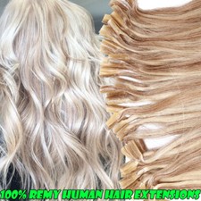 Fusion Pre Bonded Keratin/Nail U-Tip Real 100 Human Remy Hair Extensions blonde