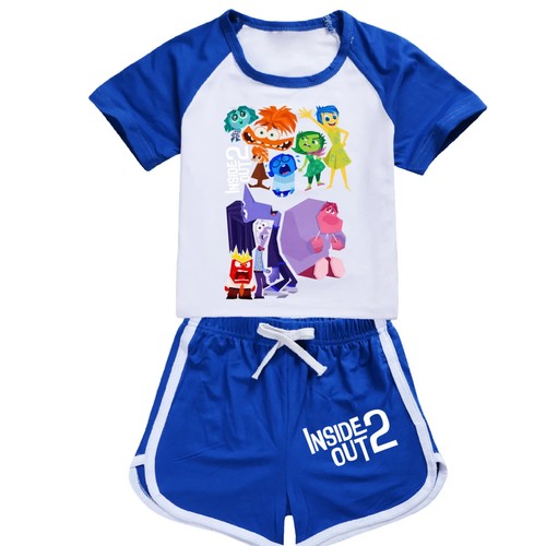 Inside Out 2 Shirt Kids Sportswear Short Sleeve T-Shirt+Shorts 2pcs Set Toddler - Picture 45 of 47
