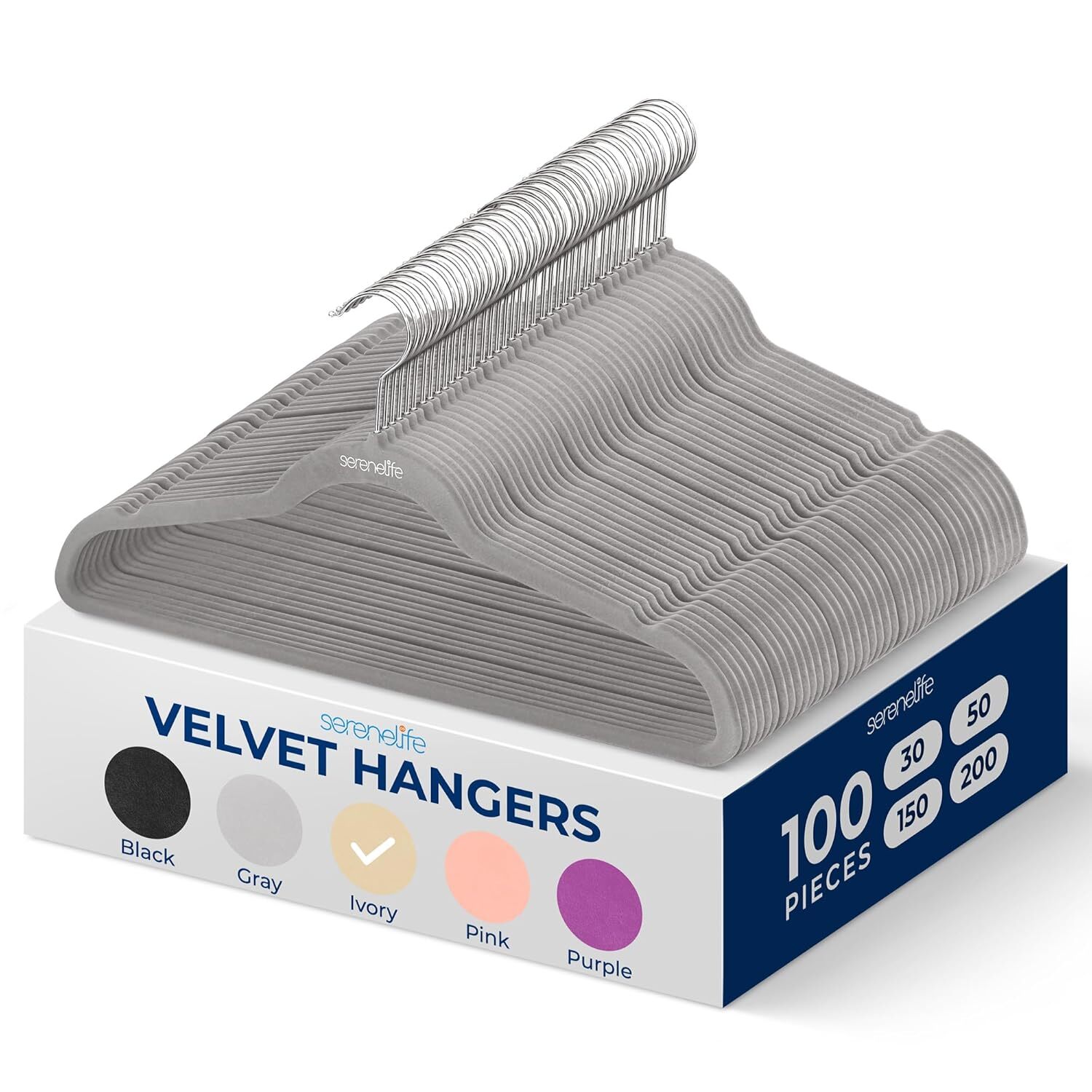 100-Piece Velvet Hangers – Heavy Duty Space-Saving Closet Organizers for Suits & Clothes  -image