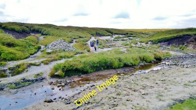 Photo 6x4 River Kinder above Kinder Downfall Farlands Booth Almost dry re c2014