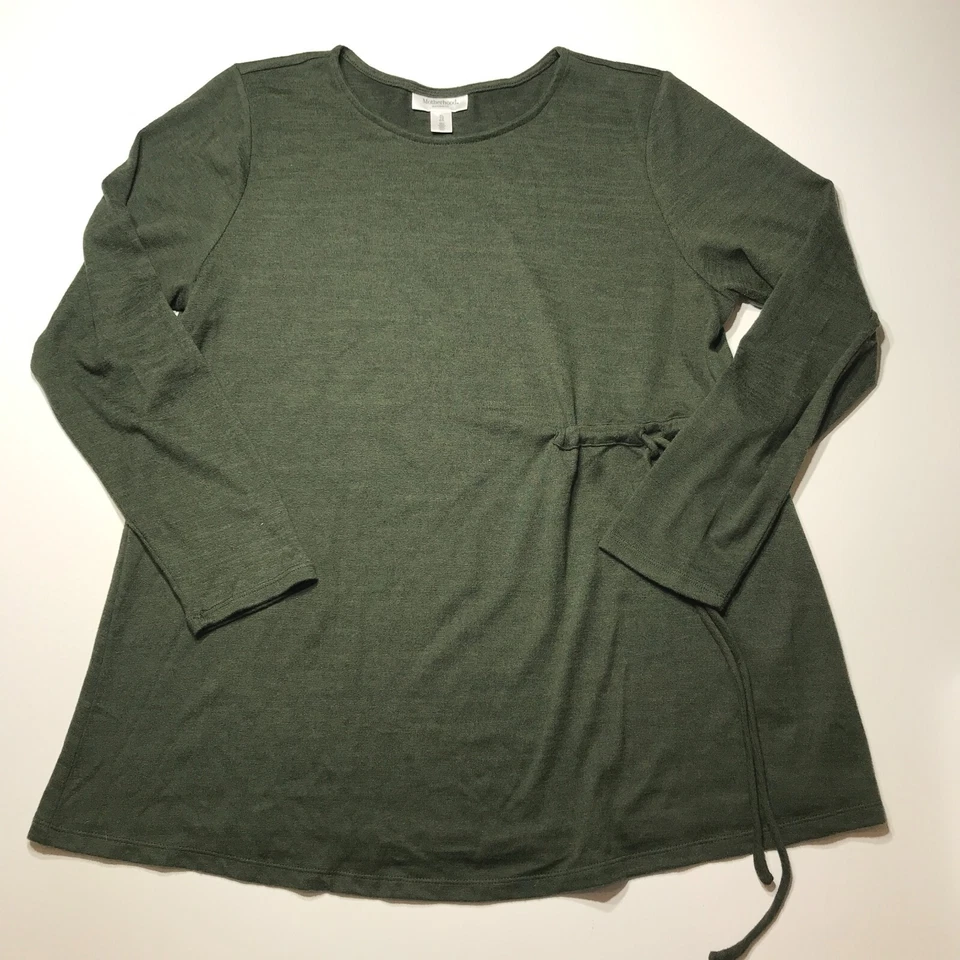 Motherhood Maternity Sweater Womens Size XL Green Super Soft Tunic Elastic Waist - Image 2 of 4