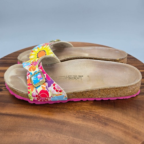 Birkenstock Birkis Sandals Women's 6 37 Floral Buckle Strap Comfort Madrid - Picture 3 of 8