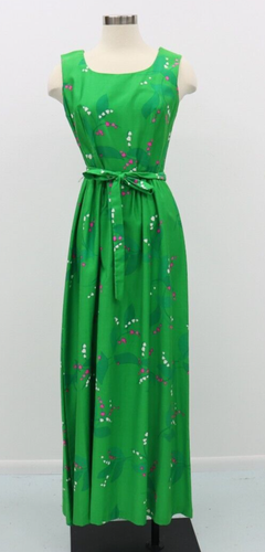 Vintage 1960er-70er MALIA of HAWAII grün Baumwolle Sommerkleid Herzdruck Größe M - Bild 2 von 16