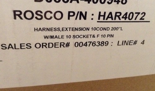 ROSCO 200" 16.5FT MIRROR WIRE HARNESS HAR4072 HEAT/MOTOR/TURN SIGNAL 10-PIN M2F - Picture 4 of 4