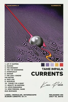 Tame Impala Original 10” + Signed poster KEVIN PARKER TAME IMPALA SIGNED THE SLOW RUSH ALBUM POSTER