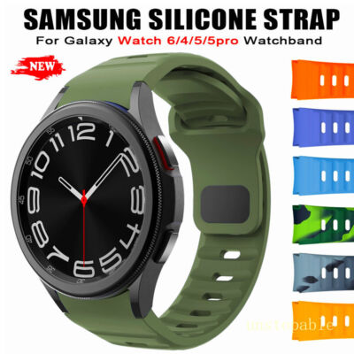 For Samsung Galaxy Watch 4 5 6 7 40/42/44/45/47m Sport Silicone Watch Band Strap