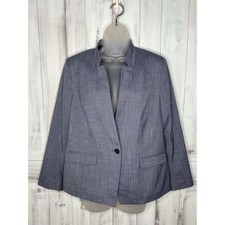 WOMENS BANANA REPUBLIC BLUE ONE BUTTON REVERSE COLLAR CAREER BLAZER JACKET  12