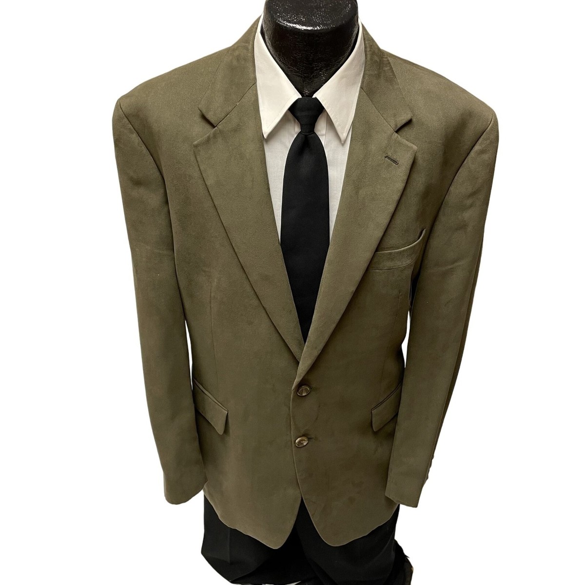 Ralph Lauren Men's OLIVE Green Sport Coat ULTRA SUEDE Jacket MICROFBER  Blazer 44