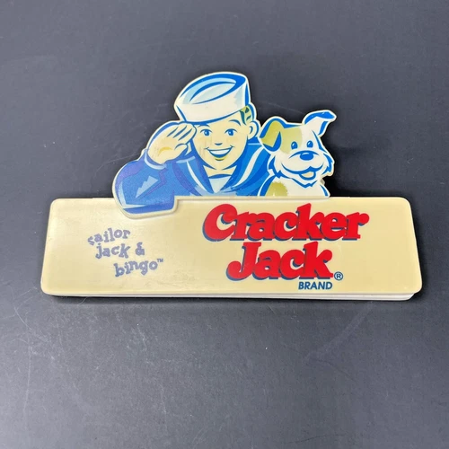Vintage Cracker Jack Bag Chip Bag Clip Aronson Sailor Jack & Bingo Plastic