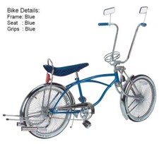 20 Vintage Lowrider Blue Bicycle 144 Spoke Chrome Shiny Rims W Accesories. 20 Vintage Lowrider Blue Bicycle 144 Spoke Chrome Shiny Rims W Accesories.