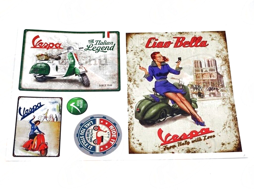 KIT SERIE ADESIVI TARGHETTE LATERALI BLU "ELECTRONIC" VESPA 125 PRIMAVERA ET3 4251349245911 - Foto 9