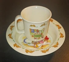Royal Doulton 2 Piece Bunnykins Childs Set Cup Bowl Melamine 