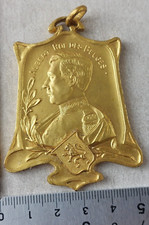 Rare ancienne médaille, Albert roi des Belges, chevaux demi sang, concours 1911