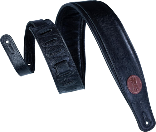 Leathers 3" Extra-Long Padded Garment Leather Guitar Strap; Adjustable from 37"