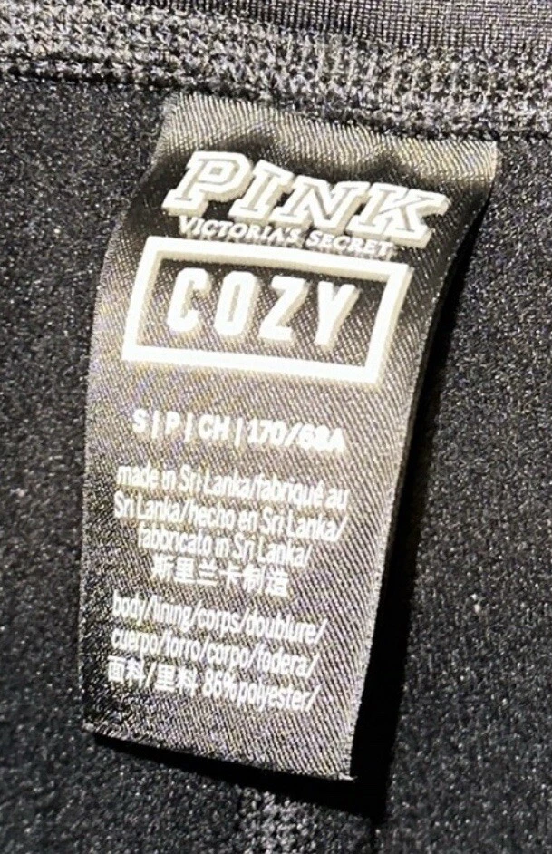 black green silver Victoria's Secret PINK cozy fleece lined leggings size small - Image 3 of 3