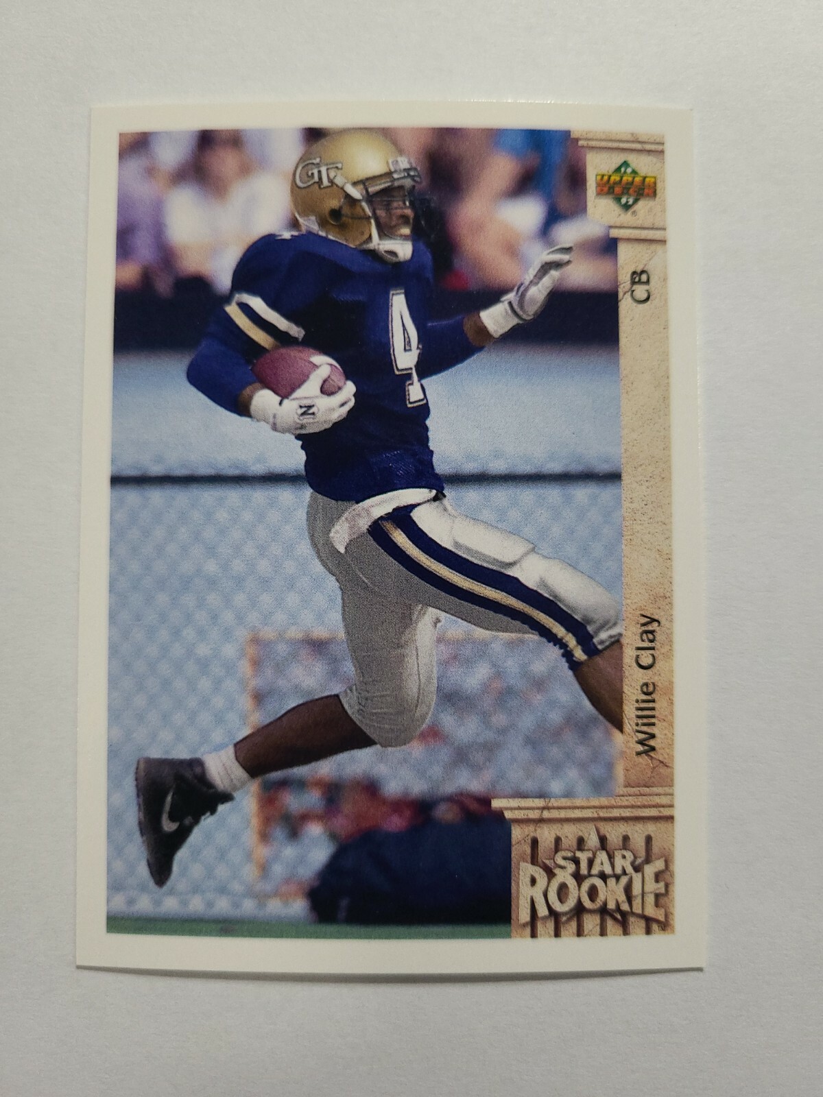 WILLIE CLAY 1992 UPPER DECK FOOTBALL CARD # 7 E7864