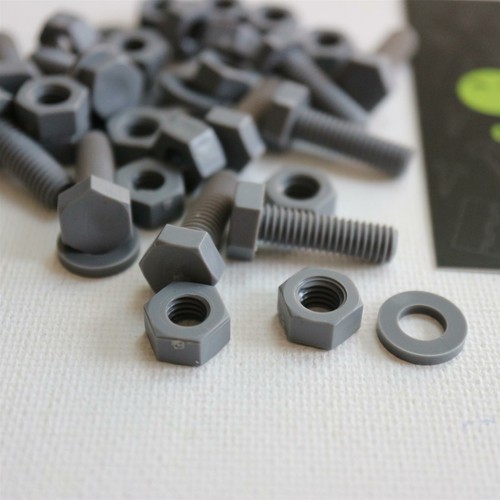 50x Tuercas y pernos de plástico PVC gris, UPVC, M6x 20 mm - Imagen 3 de 6