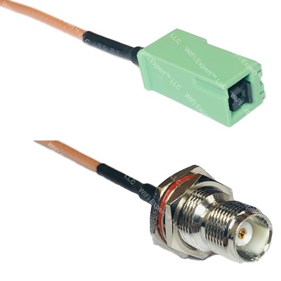 RG316 GT5-1S Green to TNC FEMALE BULKHEAD RF Cable Rapid-SHIP LOT